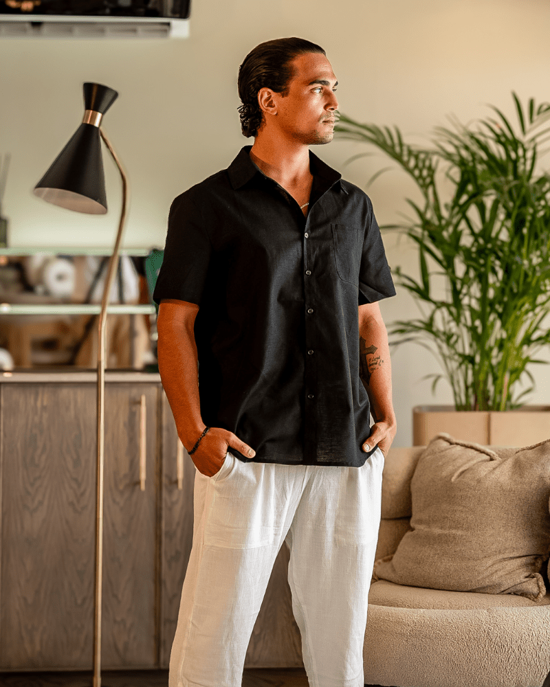 Chemise en lin Cape Town (manches courtes) - Beauté Sculptante
