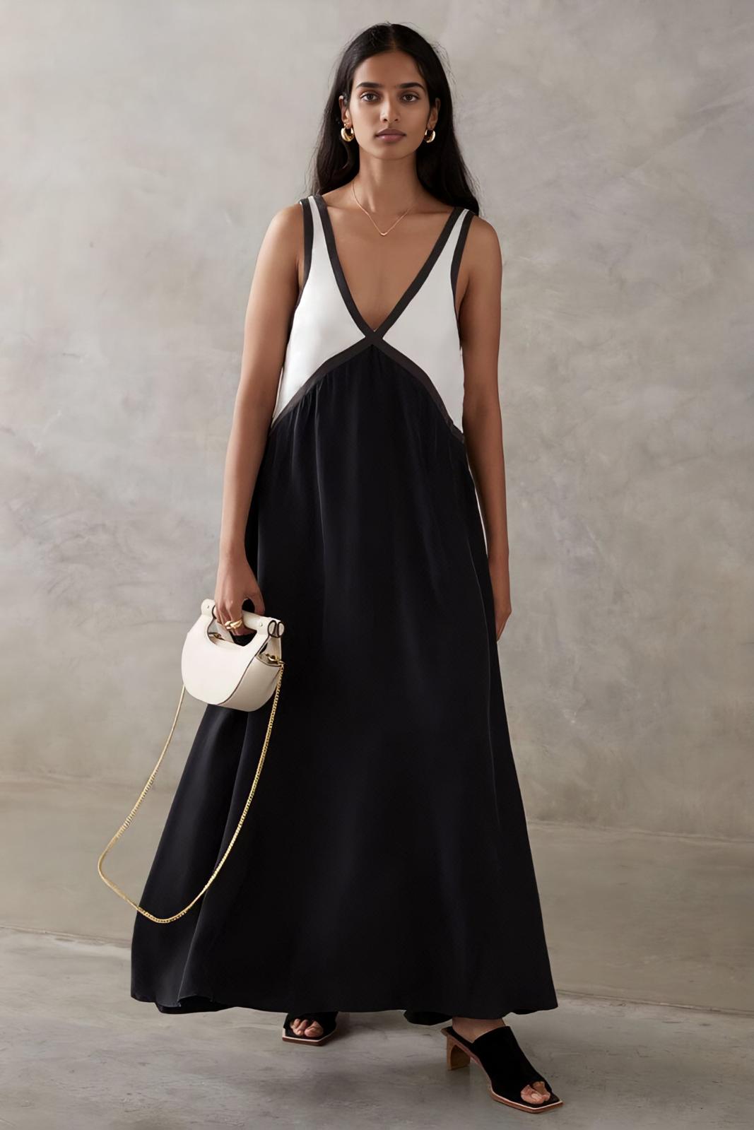 Élena | Élégante robe midi sans manches - Beauté Sculptante