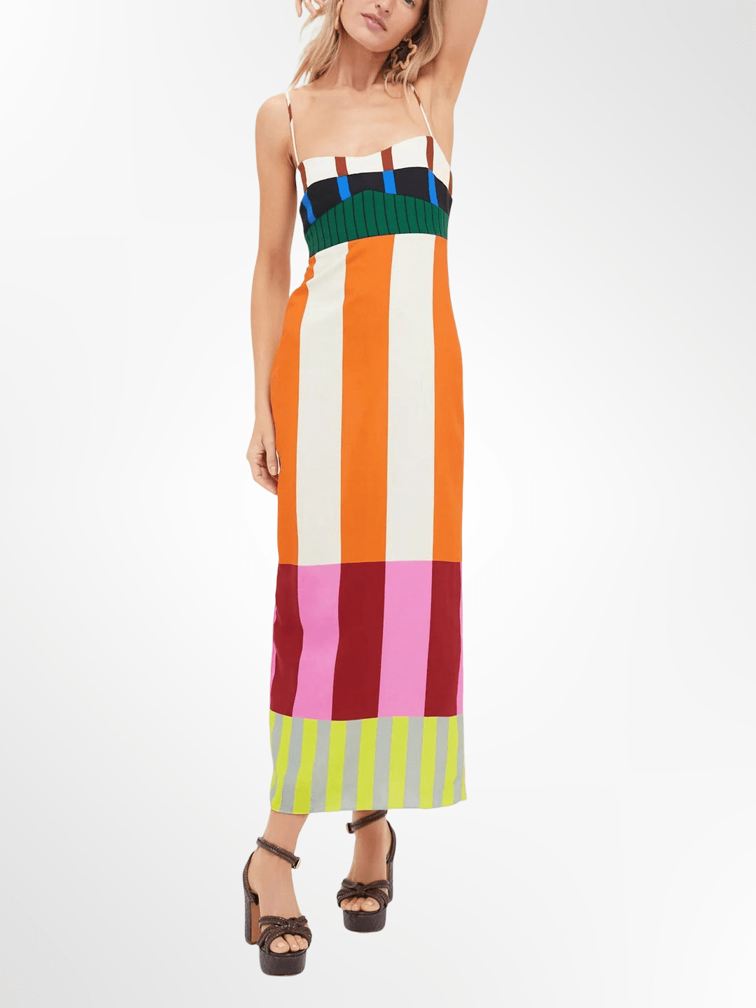 Elsa | Robe longue multicolore - Beauté Sculptante