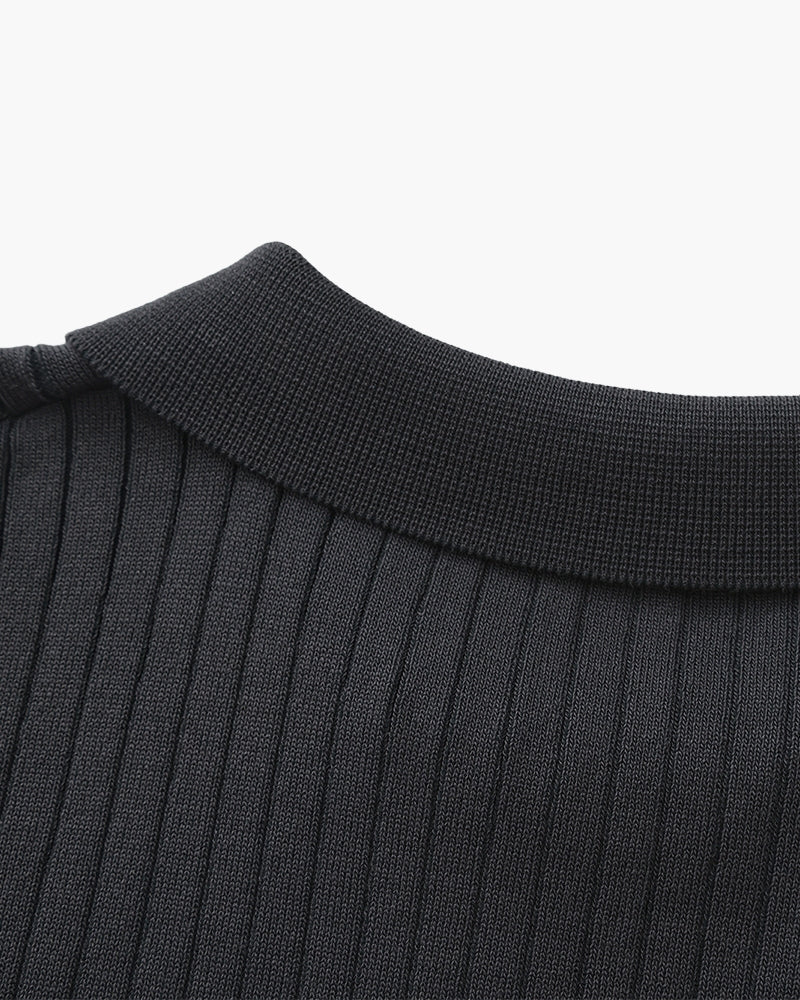 Premium Ribbed Polo - Beauté Sculptante