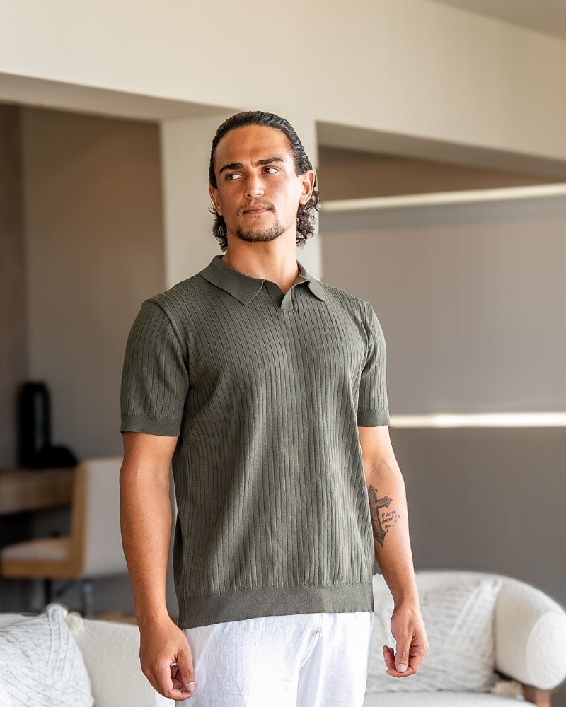 Premium Ribbed Polo - Beauté Sculptante