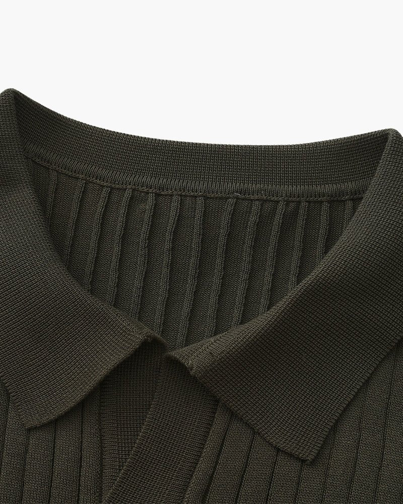 Premium Ribbed Polo - Beauté Sculptante