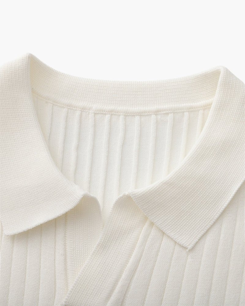 Premium Ribbed Polo - Beauté Sculptante