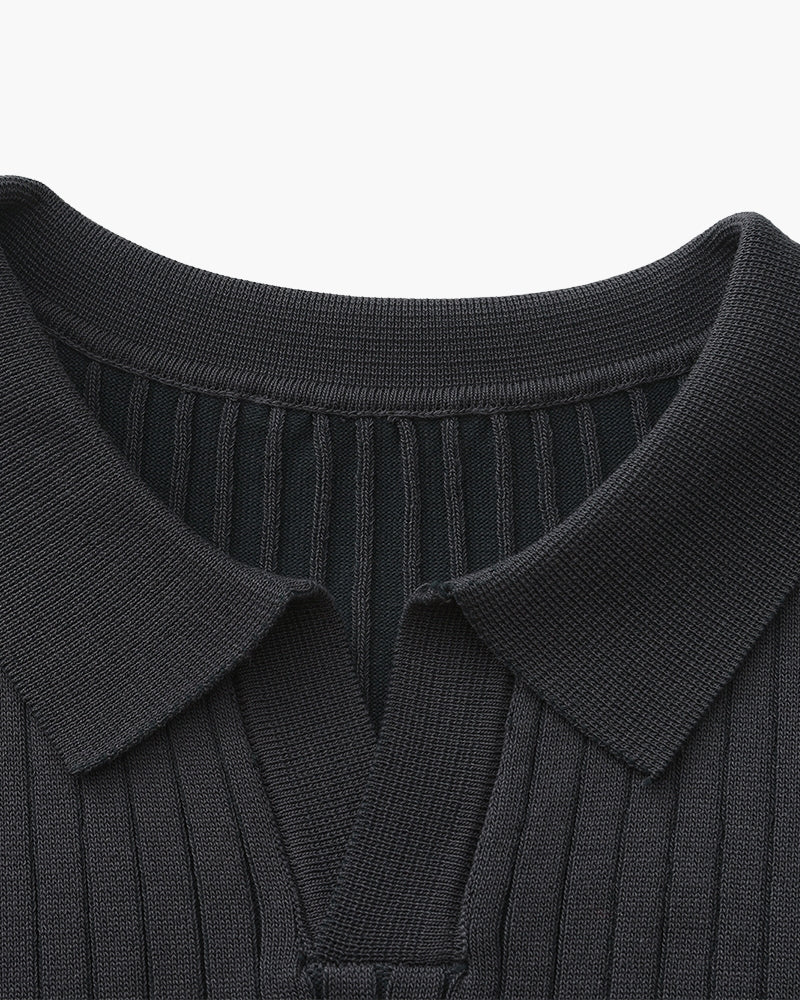 Premium Ribbed Polo - Beauté Sculptante