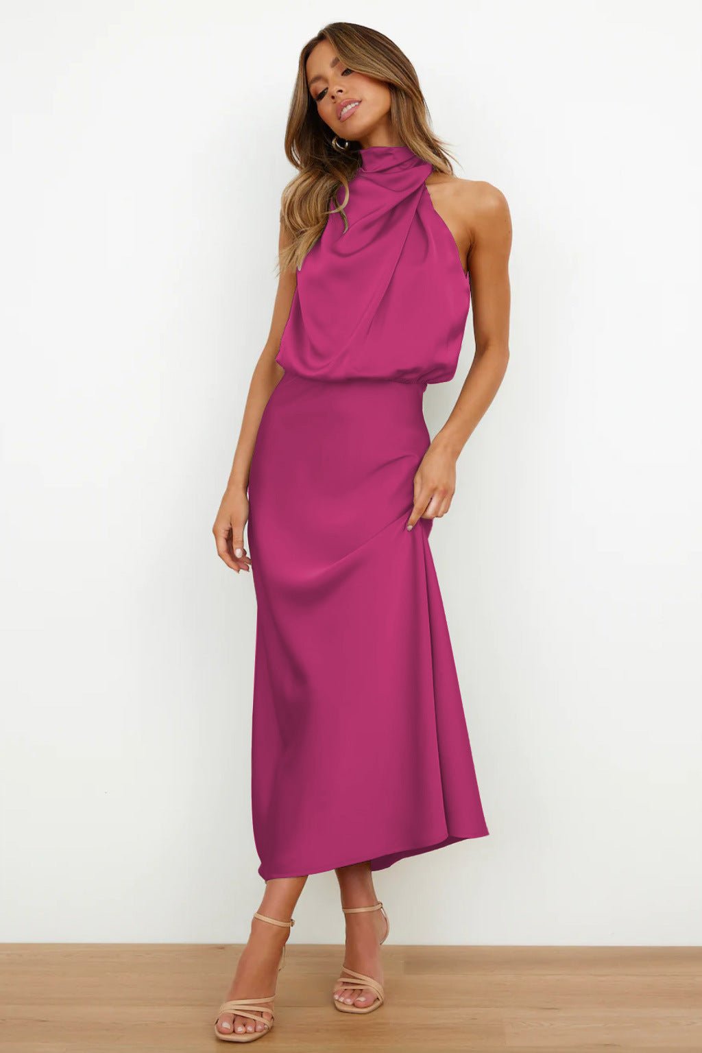 Valeria™ | Robe Longue avec Col Halter - Beauté Sculptante