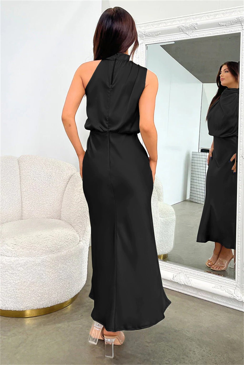 Valeria™ | Robe Longue avec Col Halter - Beauté Sculptante