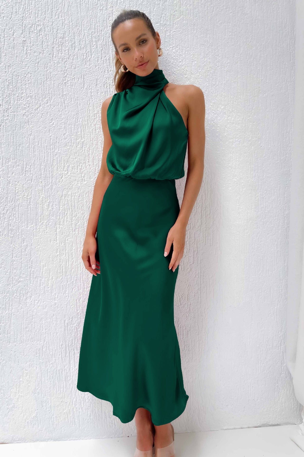 Valeria™ | Robe Longue avec Col Halter - Beauté Sculptante