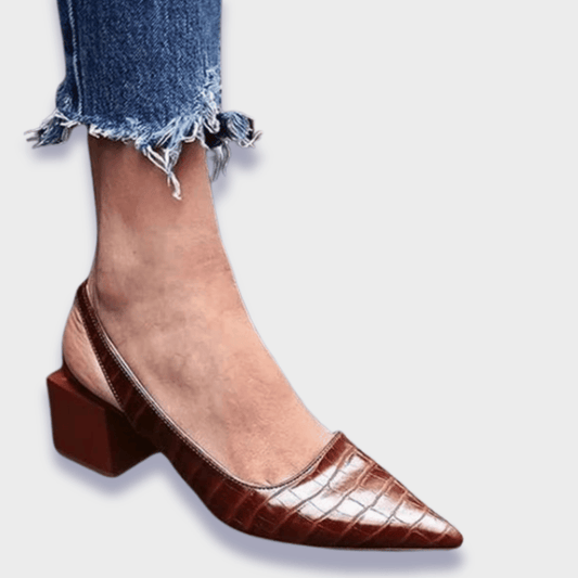 Élodie | Escarpins Orthopédiques avec Design Croco Élégant - Beauté Sculptante