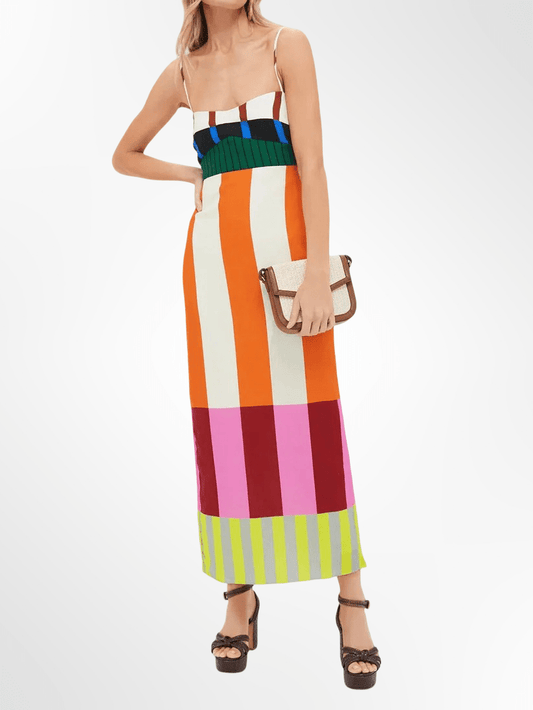 Elsa | Robe longue multicolore - Beauté Sculptante